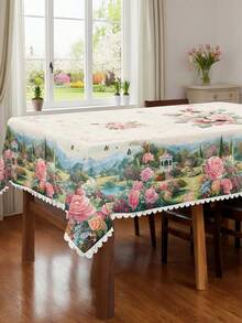 1 chiếc khăn trải bàn tròn họa tiết hoa dại, phong cách hoa đồng quê, chất liệu polyester bền chắc, trang trí bằng những chú bướm đầy màu sắc, các loài hoa kết hợp và họa tiết cuộn cổ điển, có thể tái sử dụng và không phai màu, phù hợp cho trang trí mùa xuân, Ngày của Mẹ, đám cưới, tiệc brunch, sinh nhật và bữa ăn gia đình. - 001 - Xem 13