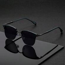 一副女士轻便金属框太阳镜，UV400防护，现代简约风格，非常适合泳池边自拍 - 黑色 - 查看 2