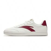 Anta Vitality | Giày thể thao đế bằng cổ thấp cổ điển dành cho nam, mẫu tối giản màu trắng mới mùa thu 2025. - Trắng ngà/Đỏ son-4 - Xem 1