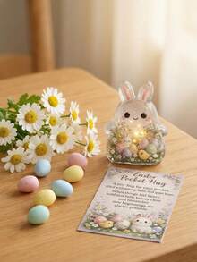 2D Flat Easter Pocket Hug Cute Mini Acrylic Bunny With Inspiring Message, Perfect As An Easter Gift For Anyone - Rabbit Figurine - View 5