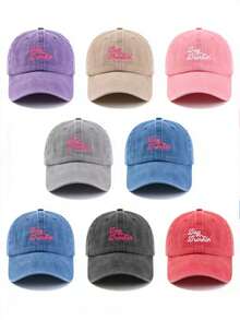 1pc Women's Party Atmosphere Embroidered Baseball Cap - A - View 1