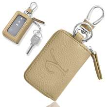 Móc khóa thông minh đa năng thời trang, unisex, thiết kế dập nổi chữ, cửa sổ trong suốt, có khóa kéo, tương thích với chìa khóa thông minh, kèm móc khóa carabiner, kiểu dáng dễ thương, phù hợp cho đi làm và đi học. - Màu be - Xem 11