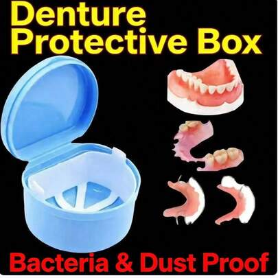 1 علبة حافظة لجهاز تقويم الأسنان مع فلتر - صندوق تنظيف الأجهزة التقويمية للأسنان والتقويمات، حامل تخزين محمول للسفر