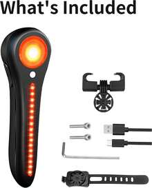 Bike Tail Light - With Brake/Light Sensor, USB-C Rechargeable, IP64 Waterproof, 6 Light Modes Taillight Night Riding, Bright Rear Bike Light Road Mountain, Cycling - 1 - View 4