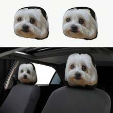 2pcs Sheepdog Print Car Headrest Covers - New Double-Sided Design Fits All Vehicles, Easy Installation - Funny Car Interior Decor For Male/Female Drivers/Passengers - Durable Fabric Headrest Protectors With Eye-Catching Print - Hat - View 14