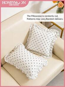 Vỏ gối trang trí in họa tiết chấm bi xinh xắn, chất liệu polyester mềm mại, thoáng khí, chống nhăn, không kèm ruột gối, kích thước T, F, Q, K, phù hợp cho gia đình và ký túc xá, đạt chứng nhận Oeko-Tex. - Nhiều màu - Xem 2