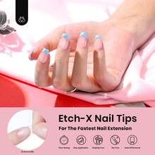 Beetles Soft Gel Nail Tips Short Almond 288pcs In 12 Sizes, Etch-X Pre-Etched Full Cover Acrylic Fake Nails Art - Coffin Extra Short 576pcs (Etch X Nail Tips ) - 查看 4