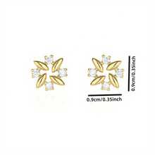 一对优雅简约的雪花形耳环 - 时尚镂空设计，完美的圣诞礼物 - 彩色 - 查看 4