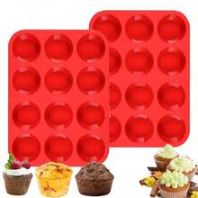 Khuôn nướng bánh muffin 12 ngăn bằng silicon, khuôn nướng chống dính bằng silicon. - Nhiều màu - Xem 8