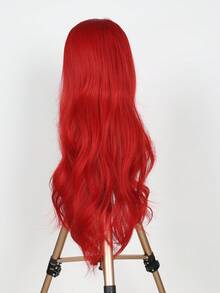 Tóc giả dài 26 inch, chịu nhiệt, màu vàng tự nhiên, kiểu tóc gợn sóng, tóc giả rẽ ngôi giữa, tóc giả ren ôm trán, kiểu tóc xoăn tự nhiên, mượt mà và chân thực, thích hợp sử dụng hàng ngày. - Đỏ - Xem 7