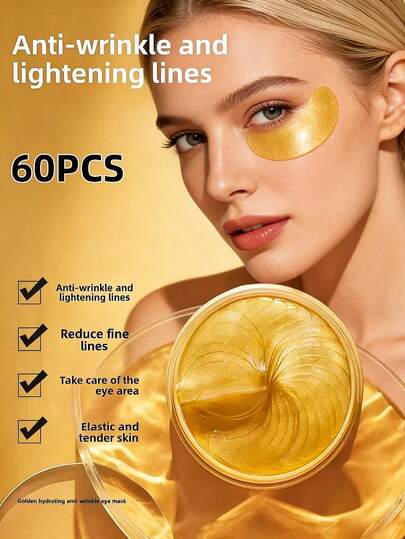10/20/30 piezas Parches para ojos dorados de 7.5g/par con colágeno y algas marinas, hidratantes, mejoran el cuidado de los ojos