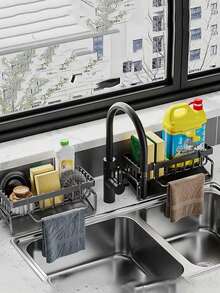 Multi-Function Dishcloth Rack, Countertop Storage Organizer, Kitchen Sponge Holder, Detergent Rack - Multicolor - View 3