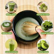 Juego de accesorios para la ceremonia del matcha japonesa, incluye batidor de matcha, cuchara de matcha, juego de té matcha, soporte de cerámica para el batidor de matcha - Estilo aleatorio - Ver 8