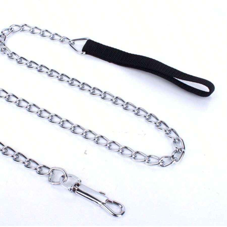 1.2m Metal Chain Leash Suitable For Small & Medium Pets, Cats & Dogs - Black - View 1