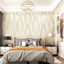 [3D Wave Wallpaper] Waterproof 3D Wave Pattern Wallpaper, Easy To Install, Removable, Stain-Resistant, Suitable For Bedroom And Living Room Furniture Renovation - Yellow - View 1