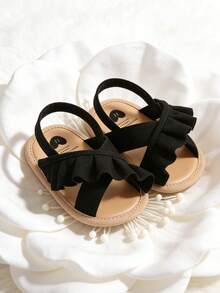 0-18 Months Infant Girls/Boys Summer Sandals, Quality Neutral Toddler Outdoor Beach Shoes, Infant White Sandals - Black - View 3