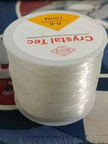 Dây thun 100m, thích hợp làm vòng tay - Dây thun pha lê sáng bóng 0.5-0.8mm, hỗn hợp polyester-spandex, thích hợp làm trang sức, trang trí bóng bay - Bền và sáng bóng, thích hợp làm vòng tay, đồ thủ công DIY. - Sợi tơ trắng - Xem 19