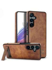 1pc Premium Leather Texture Shockproof Phone Case Compatible With IPhone 12 13 14 15 16 17 Pro Max Plus, Galaxy S24 S23 S22 Ultra Plus - 棕色 - 查看 10