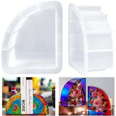 1pc Resin Bookend Mold, Large Book Stand DIY Resin Silicone Mold, Crystal Epoxy Resin Casting Mold, Suitable For Books, Desktop Organizers, Flower Preservation, Office & Home Decor, Gifts