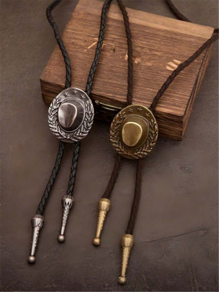 1 chiếc cà vạt bolo kiểu cao bồi miền Tây, phụ kiện vòng cổ thời trang - nhiều màu - Xem 1