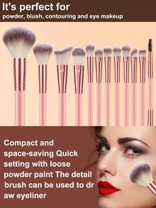 14件套化妆工具套装，包括：12支化妆刷+2个化妆海绵 - 彩色 - 查看 6