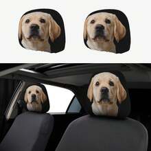 2pcs Sheepdog Print Car Headrest Covers - New Double-Sided Design Fits All Vehicles, Easy Installation - Funny Car Interior Decor For Male/Female Drivers/Passengers - Durable Fabric Headrest Protectors With Eye-Catching Print - Hat - View 16