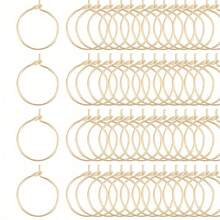 20pcs Stainless Steel Hoop Earrings, Large Round Circle Earring Hoops, DIY Jewelry Making Supplies - Yellow Gold - View 7