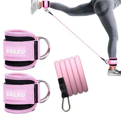 3pcs Ankle Strap Resistance Bands - Dual D-Ring Adjustable Comfortable Fitness Bands, Thick & Unisex, Suitable For Leg Kicks, Glute And Lower Body Workouts, Premium Fitness Equipment