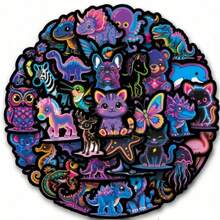 Animal Pattern Vinyl Stickers, Beautiful And Practical, Suitable For Planner, Notebook, Bumper, Skateboard, Water Bottle, Helmet, Mug, Car, Etc. - Multicolor - View 1