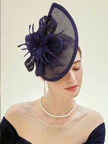 Fascinadores y sombreros para mujer para fiestas de té en el jardín, sombreros vintage de Kentucky en paquete múltiple para bodas, fiestas de cóctel, con flores, plumas y malla, clips para el cabello para Halloween y fiestas de Navidad - HA5792 - Ver 10