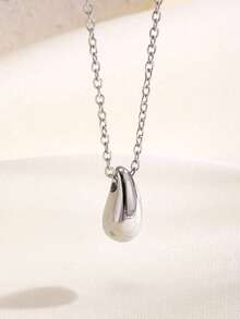 Dây chuyền mặt dây chuyền hình giọt nước màu vàng Ins Style, dây chuyền choker tối giản dành cho nữ, sinh viên, đa năng, không phai màu, dây chuyền ngang xương đòn. - vòng cổ giọt nước - Xem 7