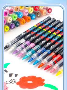 1支装 168/120/72/60/48/36/24/12色丙烯马克笔，软头美术用品水彩笔套装，可混色，无味，不褪色，艺术家涂鸦马克笔 - 直液式馬克筆 - 查看 2