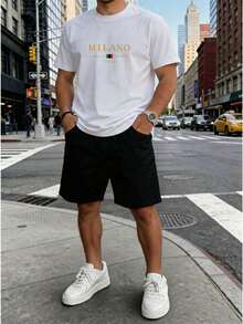 Men T-Shirt Co-Ords - 白色2 - 查看 2