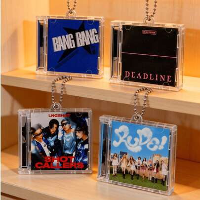 热门K-POP迷你专辑挂件NFC盒：《DEADLINE》、《BANG BANG》、Hearts2Hearts《RUDE!》、《ARIRANG》迷你CD专辑盒、链条DVD盒、NFC CD盒、明星粉丝周边DIY纪念迷你CD挂件钥匙扣