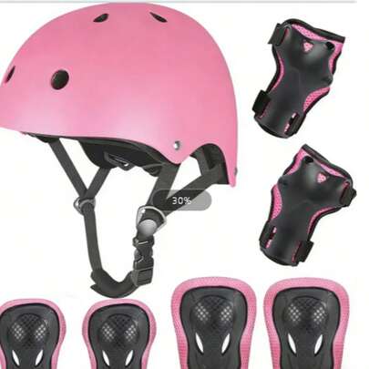 Spring Kids Bike Helmet Multi-Sport Protective Gear Set For 3-5-8-9 Years Old Boys Girls With Knee Elbow Wrist Pads Safety Protector For Roller Skating Cycling Scooter Skateboard Outdoor Sports Children Protective Equipment