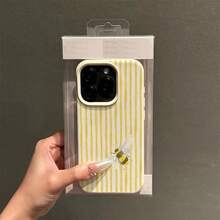 1 chiếc ốp lưng điện thoại TPU họa tiết ong sọc vàng mùa xuân, vân vải bố, tương thích với iPhone 17 16 15 14 13 12 11 Plus Pro Max, ốp bảo vệ phong cách INS cá nhân hóa, hình ảnh dễ thương tối giản, bảo vệ đơn giản và thời trang. - Nhiều màu - Xem 5