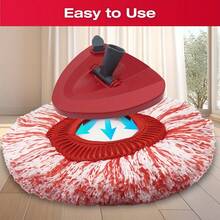 Home Times Đầu lau microfiber thay thế tương thích với hệ thống bình chứa Easy Wring 1, đầu lau bụi microfiber thay thế có thể tái sử dụng, miếng lau xoay tròn, đầu lau tròn, dễ dàng loại bỏ bụi, lý tưởng cho việc vệ sinh nhà cửa, văn phòng và xe hơi, dùng được cả khi lau khô và lau ướt. - A-2 CÁI - Xem 3