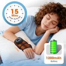 Hailicare Air Compression Heating Wrist Massager Multi Modes Cordless Portable Wrist Relief Festival Gift - Black - View 6