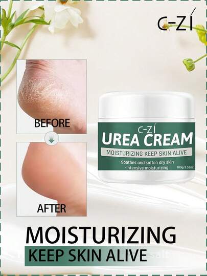 C-ZI 足部保湿尿素霜，100克/3.53盎司，滋润滋养粗糙、干燥和皲裂的肌肤，有效去除老茧和死皮。