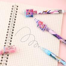 2pcs/Set 2026 Popular Korean Girl Group Theme Acrylic Clip-On Ballpoint Pen, Birthday Party Gift, High-Quality Makeup Brush Tester Pen, Student Writing Pen, Stationery Surprise Small Gift, Random Style - Multicolor - View 5