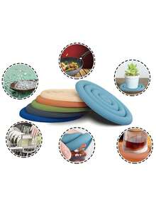 1/2 miếng đệm cách nhiệt, chịu nhiệt và chống trượt, thích hợp cho cốc, ly, bình giữ nhiệt, bàn làm việc tại nhà và văn phòng, mềm mại và bền bỉ, dễ vệ sinh, sử dụng được trong nhiều trường hợp. - Màu sắc ngẫu nhiên - Xem 7