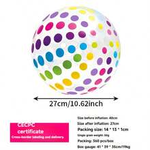 Pelota de playa inflable arcoíris, 6 colores, decoración para fiesta de piscina de verano, adecuada para césped, playa, juegos de equipo de playa, regalos, artículos de fiesta, artículos esenciales de playa, juegos de piscina, juegos de natación, juegos inflables - Multicolor - Ver 9