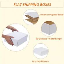 12x9x4 Inches Shipping Boxes Set Of 1 White Corrugated Cardboard Mailer Box For Packing Mailing Small Business Use Durable And Reliable Packaging Solution For Secure Shipping And Organization - White - 查看 4