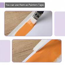 2PCS  Paper Tape Masking Tape, Painter's Tape, Single-Sided Tear-Off Masking Tape, Automotive Paint Masking, White Masking Tape, Interior Decoration (0.95 Inches * 66 Feet). - White - View 5