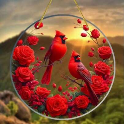 1pc 2D Acrylic Round Dragonfly Colorful Garden Light Catcher, Gift For Friends, Suitable For All Season Decoration, Patio Garden Decor, Window Decor, Home Room Decor, Housewarming Birthday Gift - [Light Catcher]