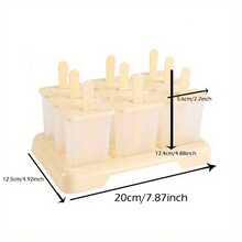 1个冰棒模具，创意冰棒模具，塑料冰棒模具，冰淇淋模具，冷冻冰块托盘，家用冰棒模具，果冻模具，厨房用品，厨房配件 - 彩色 - 查看 12