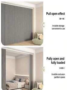 Foldable Shower Curtain, Waterproof Thickened Bathroom Partition Curtain, Invisible Bedroom Hanging Curtain For Wet And Dry Separation - F - View 7