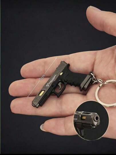 1 pieza Mini llavero de pistola de metal, llavero accesorio de pistola pequeña desmontable - Adecuado como regalo para hombres, también se puede usar como dije de bolso, dije de billetera, accesorio de bolso, regalo de Navidad, Año Nuevo y Día de San Valentín para mujeres, llavero de mujer, llavero de coche
