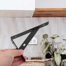 4pcs 6-Inch Thick L-Shaped Wall Mounted Shelving Brackets, With Installation Screws, Durable, Size: 150x95mm - View 4