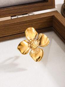 11pcs/7pcs/4pcs/1pc Stainless Steel Exaggerated Open Ring, Sunflower Multi-Element Various Designs, 18K Gold Plated, High-End Rings For Daily Wear And Holiday Gifts - Yellow Gold - View 6
